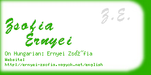 zsofia ernyei business card